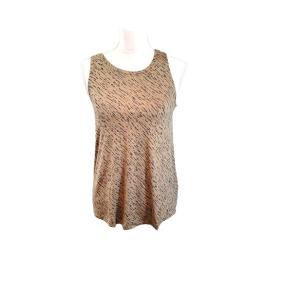 NWT Nine West Camo Green Tan Sleeveless Tank Top with Flared Hemline in Size XS - Picture 1 of 4